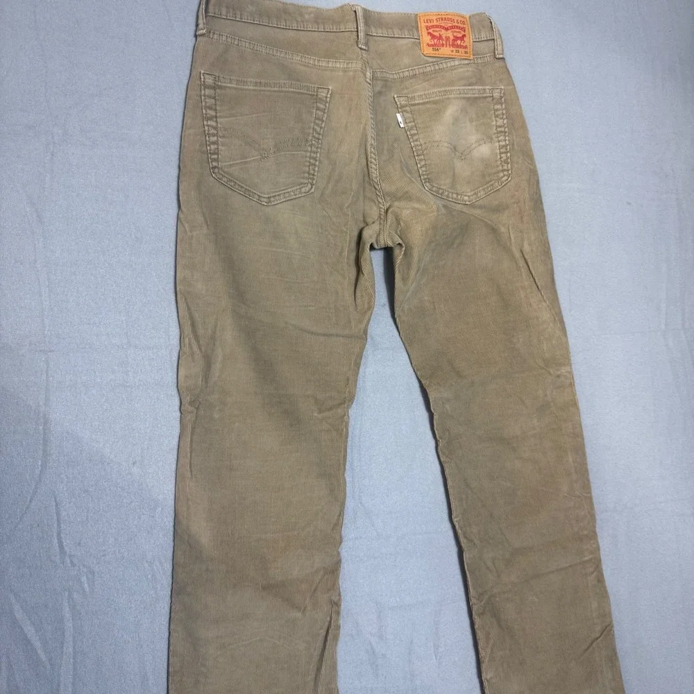 Levis 514 Straight Fit Corduroy Pants Khaki Tan PC9-00514-0796 Mens 33x30